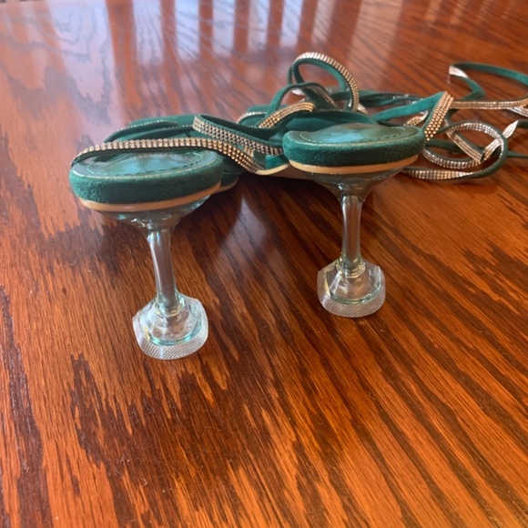 Shein Women’s Green/Jade and Silver Tie-Up Sandal Heels, Size 9 - Picture 5 of 9